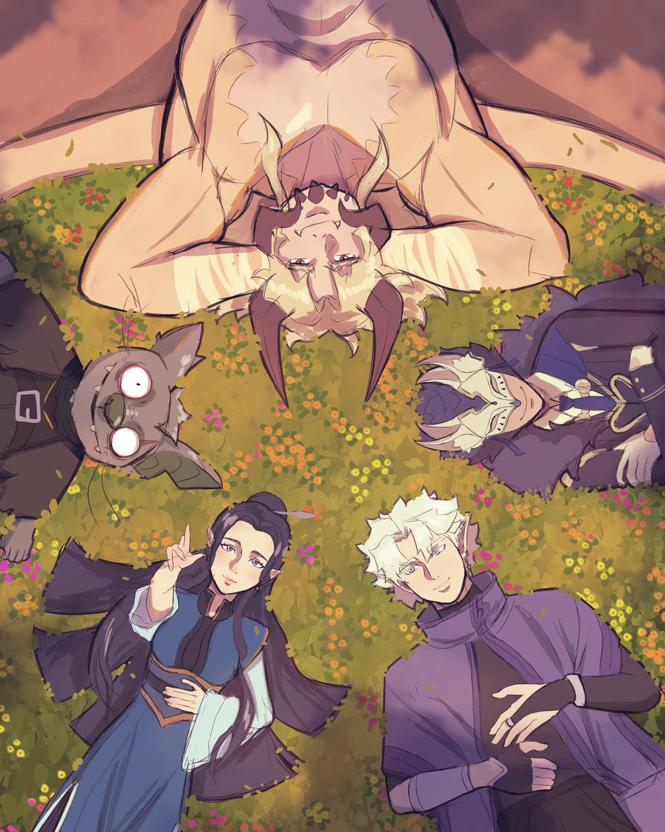 KingKyrios's tweet photo. My cute lil dnd party (before the trauma) 

#dnd #oc #art https://t.co/iZZhSb01CV