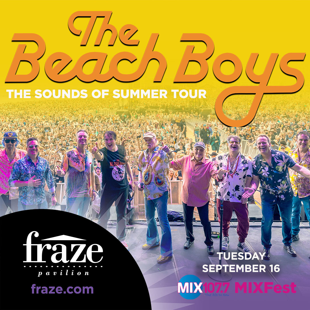🏖🏄 7:30 PM TONIGHT! Enjoy some "Good Vibrations" with <a href="/TheBeachBoys/">The Beach Boys</a> at <a href="/FrazePavilion/">Fraze Pavilion</a>. Gates open at 6:00 PM, the Concert starts at 7:30 PM. Don't miss the 26th Annual MIXFest by <a href="/mix1077/">MIX 107.7</a>. Tickets available at the walk-up Fraze Box Office Ticket Window, sponsored by
