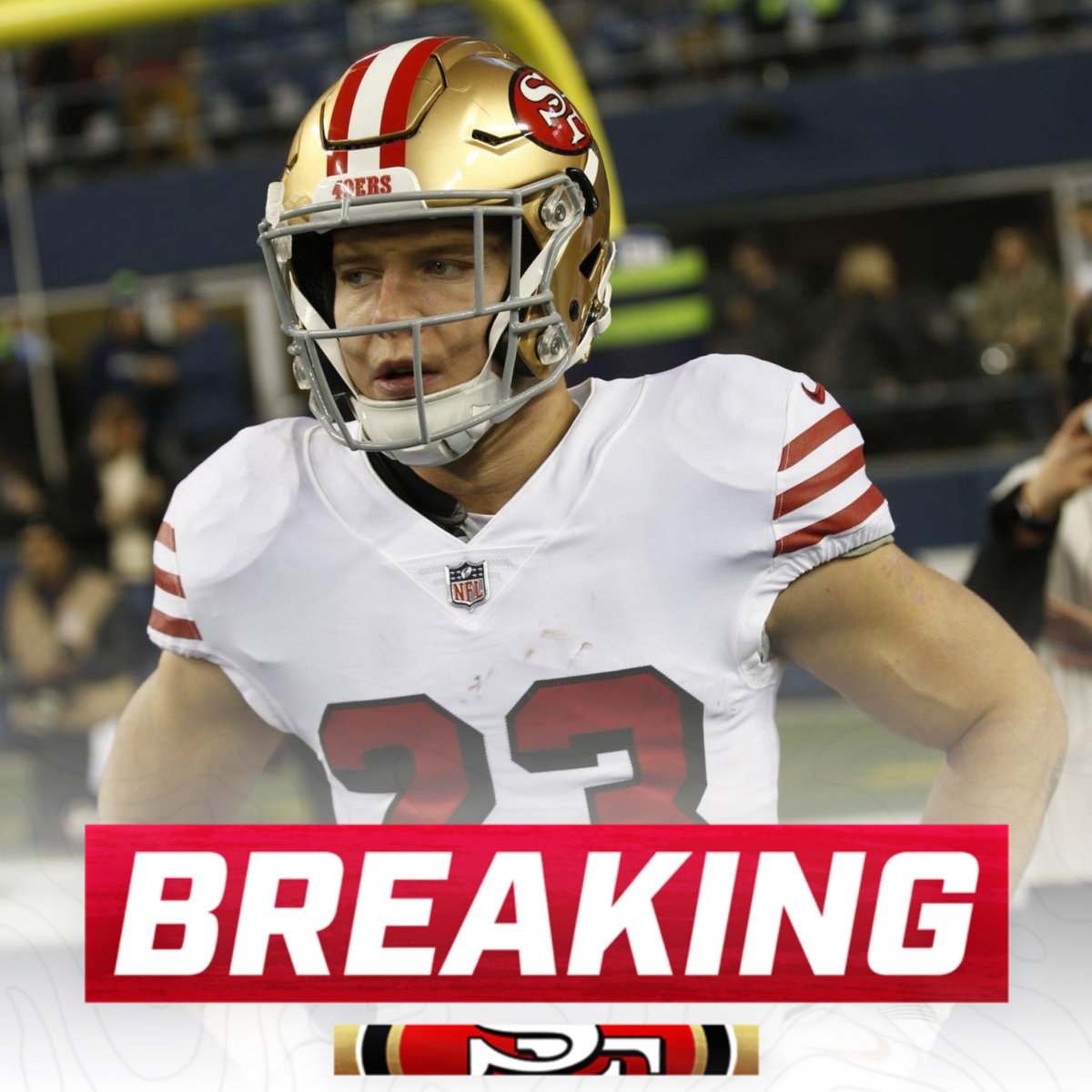 OurSf49ers's tweet photo. #49ers RB Christian McCaffrey,  said “He’s good to go” and will play today vs. the Seahawks, per @AdamSchefter https://t.co/vyYZQXhcy6