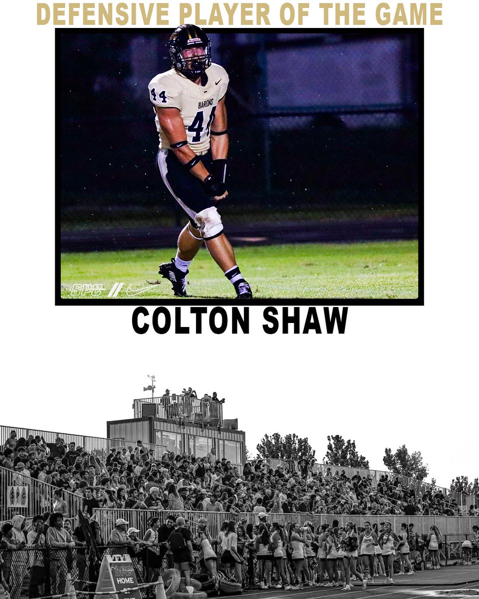 SPCBaronsFB's tweet image. Different breed 💪 Your Week 3 Player of The Game!! @spcbarons #football #highschoolfootball #fridaynightlights #goldstandard