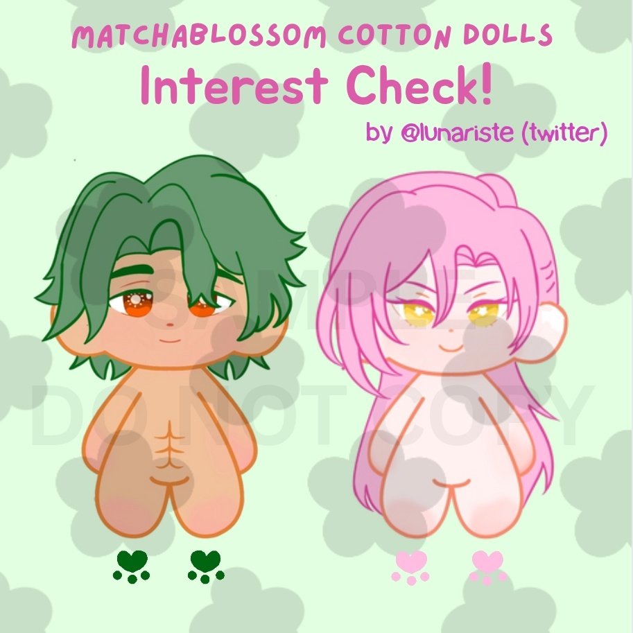 [RTs appreciated] 

hello #fengqing and #matchablossom fans!! i'm running interest checks for 20cm cotton dolls (with skeleton) until the 20th of september! please fill the forms below only if you are *seriously* interested, and let me know if you have any feedback!!