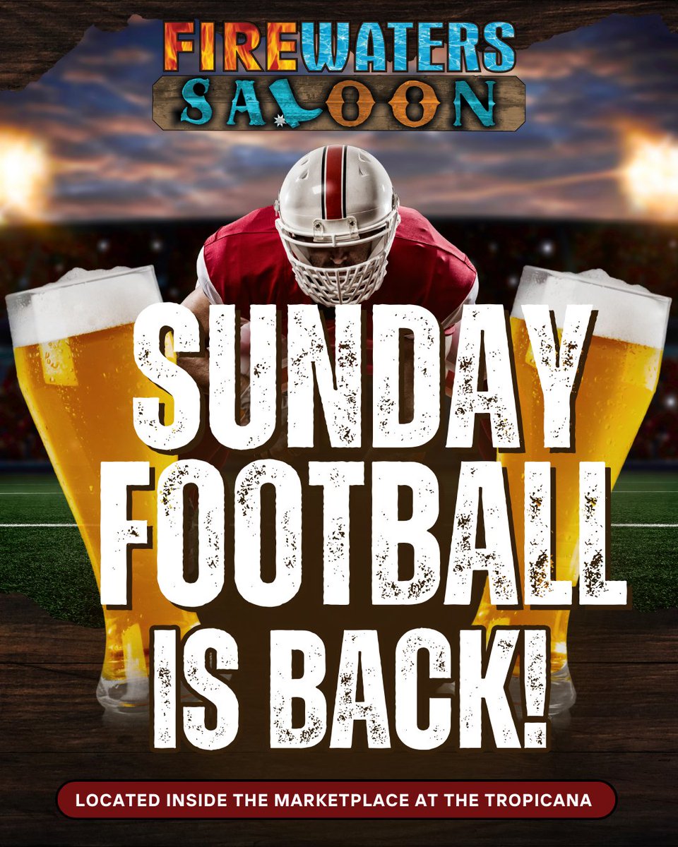 FWSaloon's tweet photo. 🔥 Sundays are for football at Firewaters 🔥

NFL Sunday Ticket, ice-cold drinks, and the games you want on tap. Kick back and catch it all with us today 🍺🏈

#NFL #SundayTicket #Firewaters https://t.co/BVDidtkh31