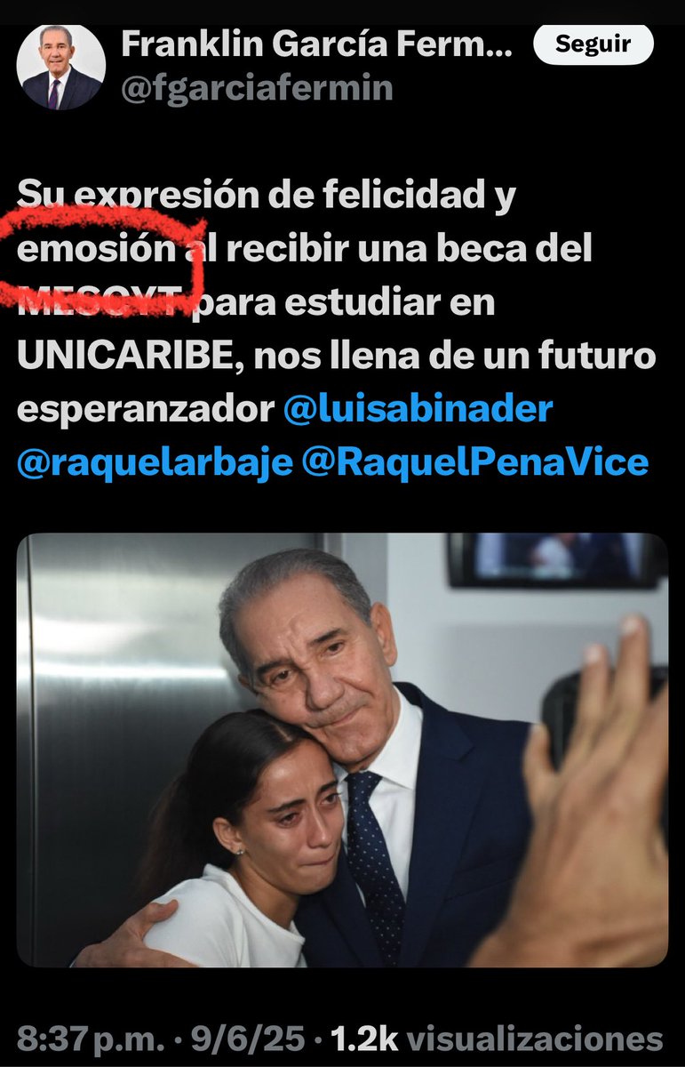 Un país, en el que su ministro de educación superior, ciencia, y tecnología escriba con faltas ortográficas, no va bien…👇🏼