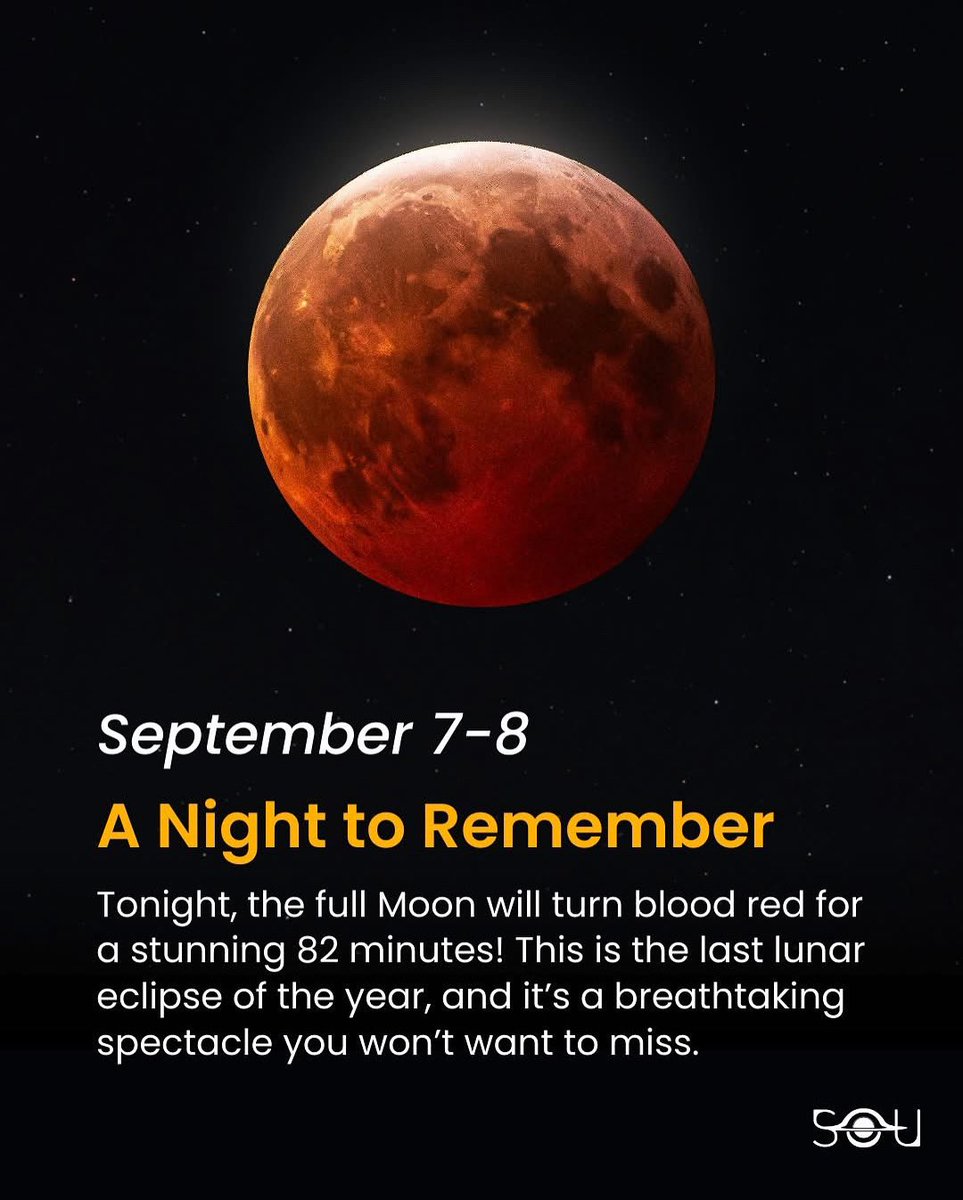 ScienceStarsMag's tweet image. The Moon is about to turn blood red. 🌕🩸Visible from: Asia, Africa, Europe, Oceania, Russia, and Antarctica

Don’t miss this breathtaking sky event. It’s the last lunar eclipse of the year. 

#astro #sciencestars #eclipse