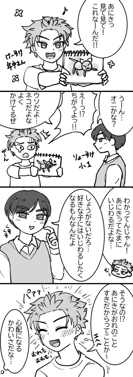 #涼啓77ドロライ お題『いじわる』
年齢操作⚠️幼少期兄弟 (+1h)