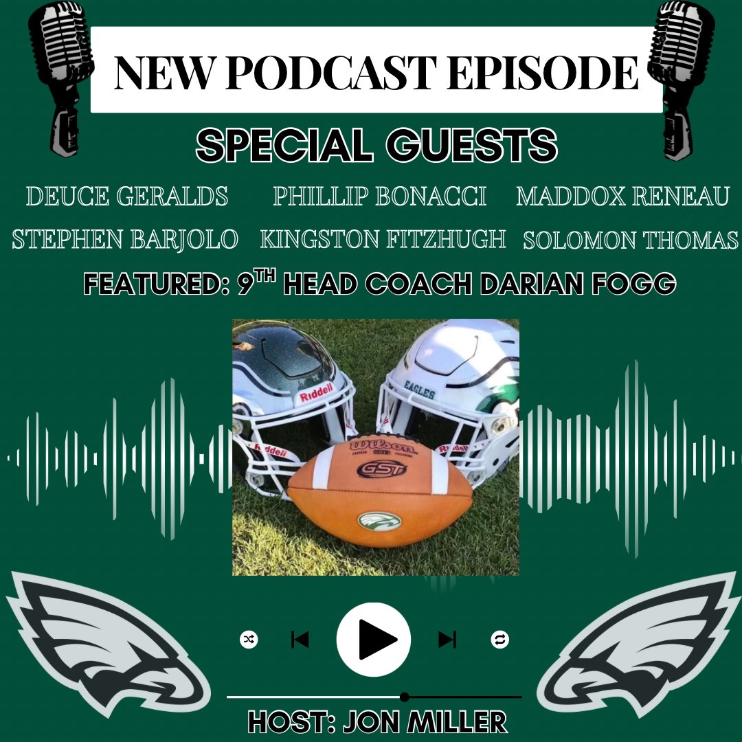 🚨New Podcast Edpisode🚨

Take a listen to our podcast for this past week. We talk to our players of the game from Cedar Grove and talk about how we prepared for Parkview this week. 

podcasts.apple.com/us/podcast/coa…

#FORTHEHILL 🦅