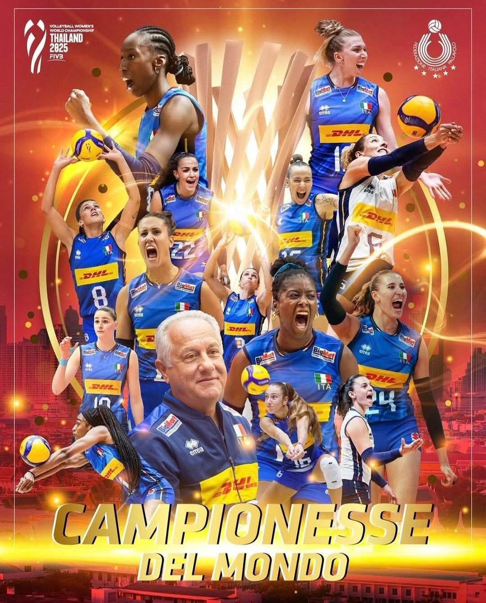 CerboneDario's tweet photo. La più bella immagine del nostro Paese 

#Thailand2025 #Italvolley e Campionesse del mondo https://t.co/Jr7Rvx9rnz