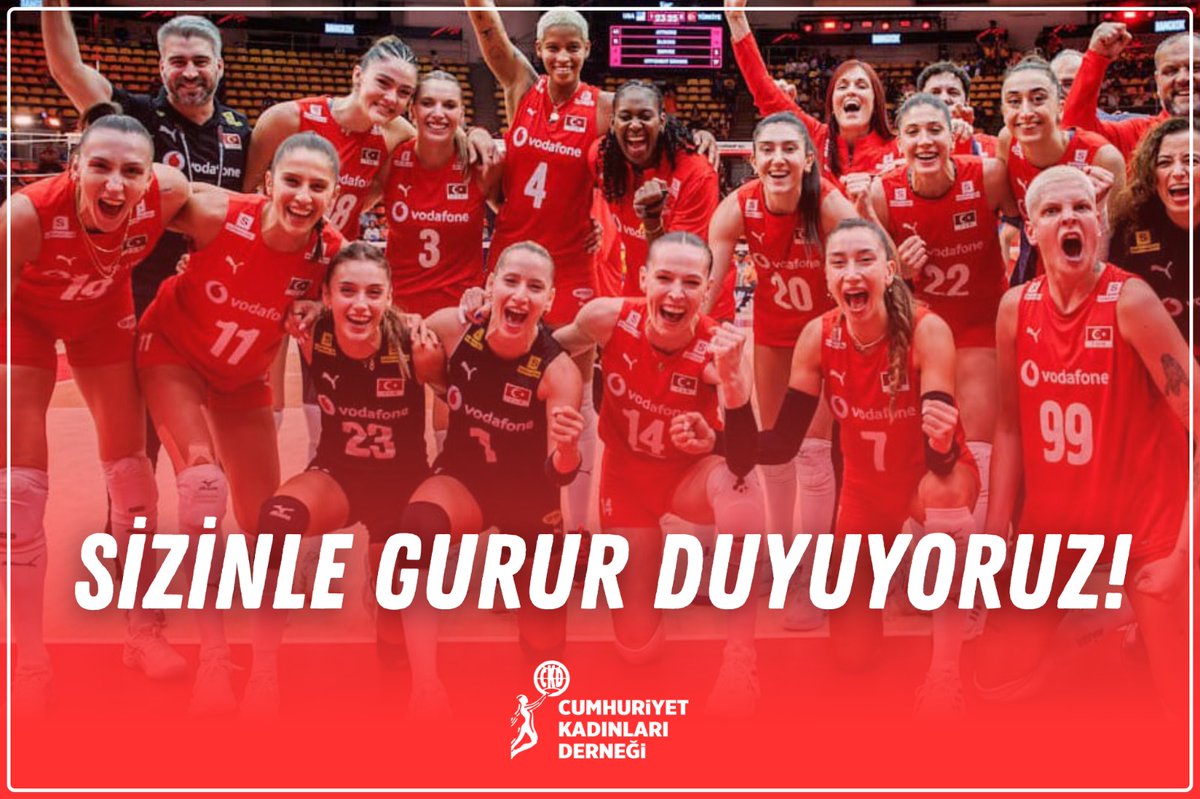 TARİH YAZDINIZ GURURUMUZSUNUZ 🇹🇷

FIVB Dünya Şampiyonası’nda kazandığınız gümüş madalya ile bir kez daha milletimizin göğsünü kabarttınız. 

Tebrikler Filenin Sultanları!

#FileninSultanları