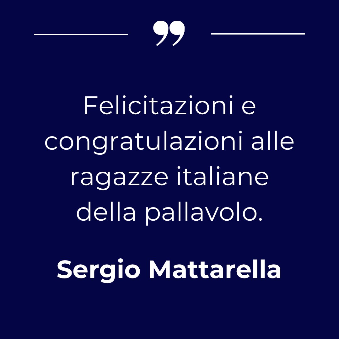 Il Presidente Mattarella, dopo la partita finale, si è messo in contatto con il Presidente del CONI Luciano Buonfiglio e ha invitato la squadra al Quirinale