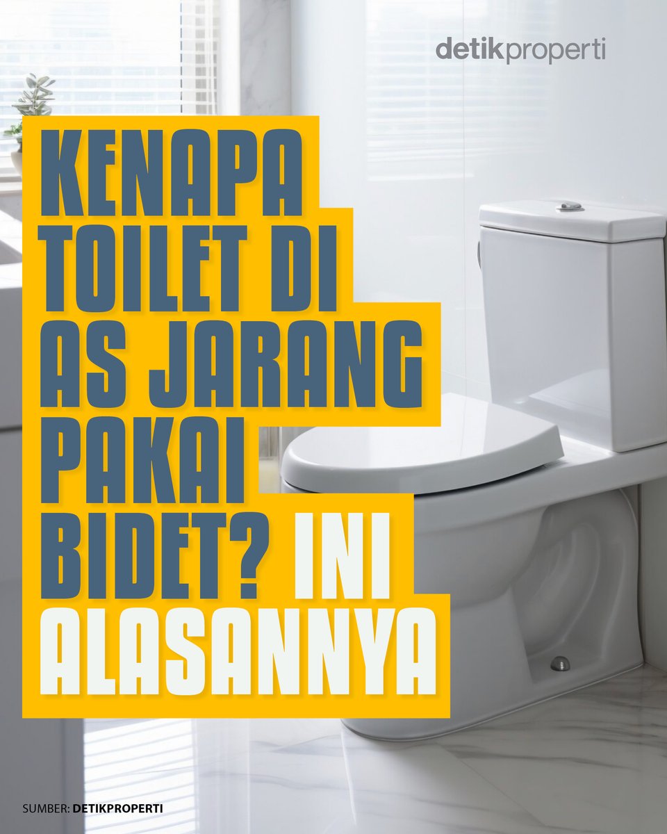 detik_properti's tweet image. Pernah mikir nggak, kenapa toilet di Amerika jarang banget ada bidet? 🤔 Padahal di Indo udah jadi hal biasa buat bersih-bersih setelah ke toilet.⁣
⁣
Di sana, orang-orang lebih sering pakai tisu toilet buat beresin urusan mereka 🚽🧻
⁣
#Bidet #WC #AS #Tisu