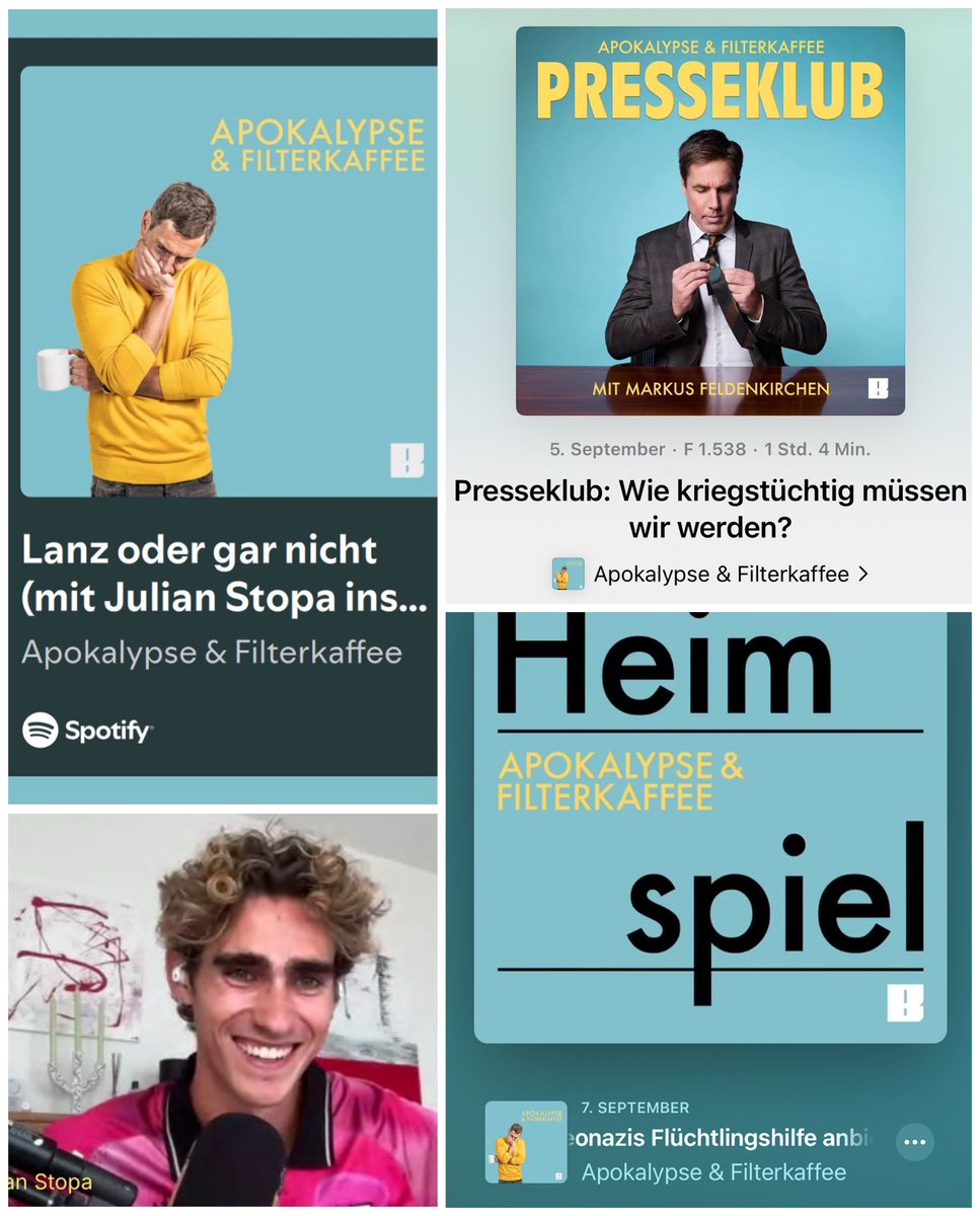 Wer am WE noch was auf die Ohren braucht:

Das #ApoFika-Trio aus:

Presseklub mit <a href="/MFeldenkirchen/">Markus Feldenkirchen</a> 

Das Heimspiel mit dem guten Michel Abdollahi

und das vielbeklatschte Debut von <a href="/JulianStopa/">Julian Stopa✨</a> in der WE-Beilage!