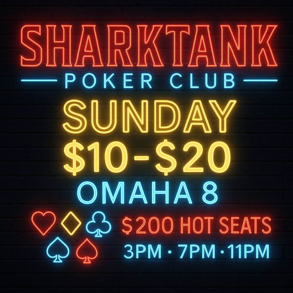🔥 Our Sunday O8 game is back — and now promo eligible! 🔥

💰 $200 Hot Seats at 3pm, 7pm &amp; 11pm
•$100 to High Hand
•$100 to Low Hand
•No Low → $200 goes to High Hand!