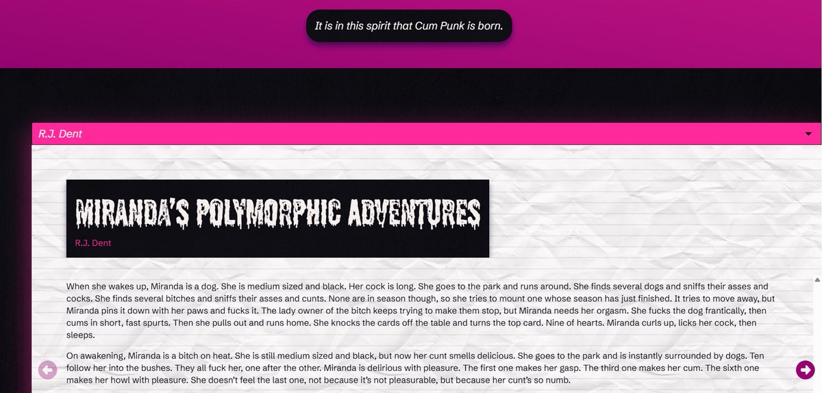 Very proud to have my story Miranda's Polymorphic Adventures included in Cum Punk. Thank you to editor Kum V for editing my story so beautifully.
cumpunk.me