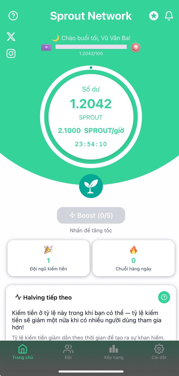 Join Sprout Network with my referral code: ali33 at apps.apple.com/app/id12345678… 
Ngoài pi ra thì đây là đồng tiền thứ 2 tôi đào... Mọi ng ai muốn đào vào links cùng đào cho nhanh nào! 
Mã mời:ali33