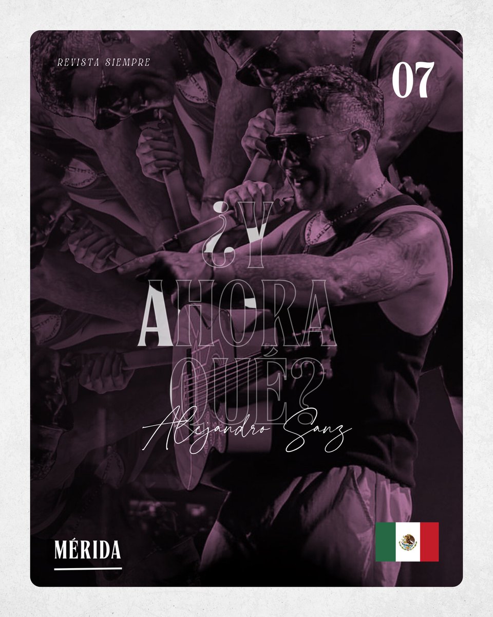 RevistaSiempre_'s tweet image. 🇲🇽 MÉRIDA 🇲🇽 | DÍA 2 ❤️‍🔥 

Repetir es inevitable… 💫🌟⭐️✨

🏟️ FORO GNP SEGUROS 
🎤 @AlejandroSanz