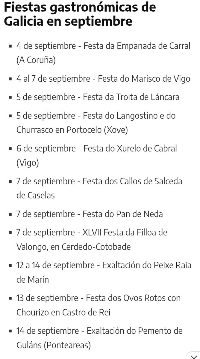 ☔#GalizaTrouleira☔

Festas gastronómicas do mes de setembro na terriña

#paparotas <a href="/Galicia_Mola/">Galicia Mola :)</a> #flashnews <a href="/TurismoGalicia1/">TurismoGalicia1</a> <a href="/vivamos_galegos/">Vivamos como galegos</a> #TerraMeiga <a href="/GaliciaCalidade/">Galicia Calidade</a> <a href="/SabiasGalicia/">Sabías Galicia</a> <a href="/GaliciaEscapada/">Escapada a Galicia</a> <a href="/SecretGalicia/">Secret Galicia</a>