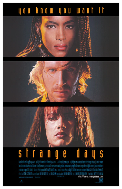 CraigZablo's tweet photo. “Strange Days” (1995) directed by Kathryn Bigelow, starring Ralph Fiennes, Angela Bassett &amp; Juliette Lewis / Z-View https://t.co/533hJb6EKH https://t.co/cb4gM9oRAe