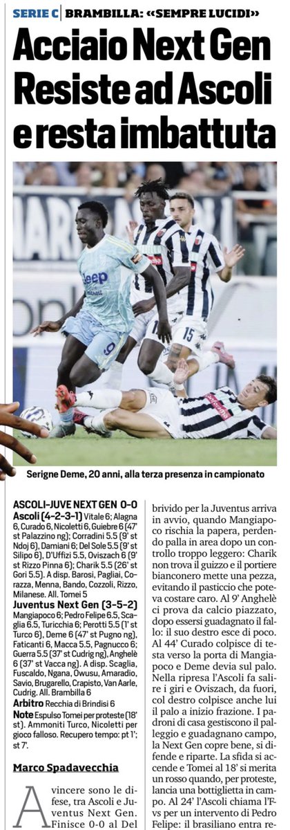Acciaio #NextGen resiste all’#Ascoli e resta imbattuta #serieC <a href="/tuttosport/">Tuttosport</a>