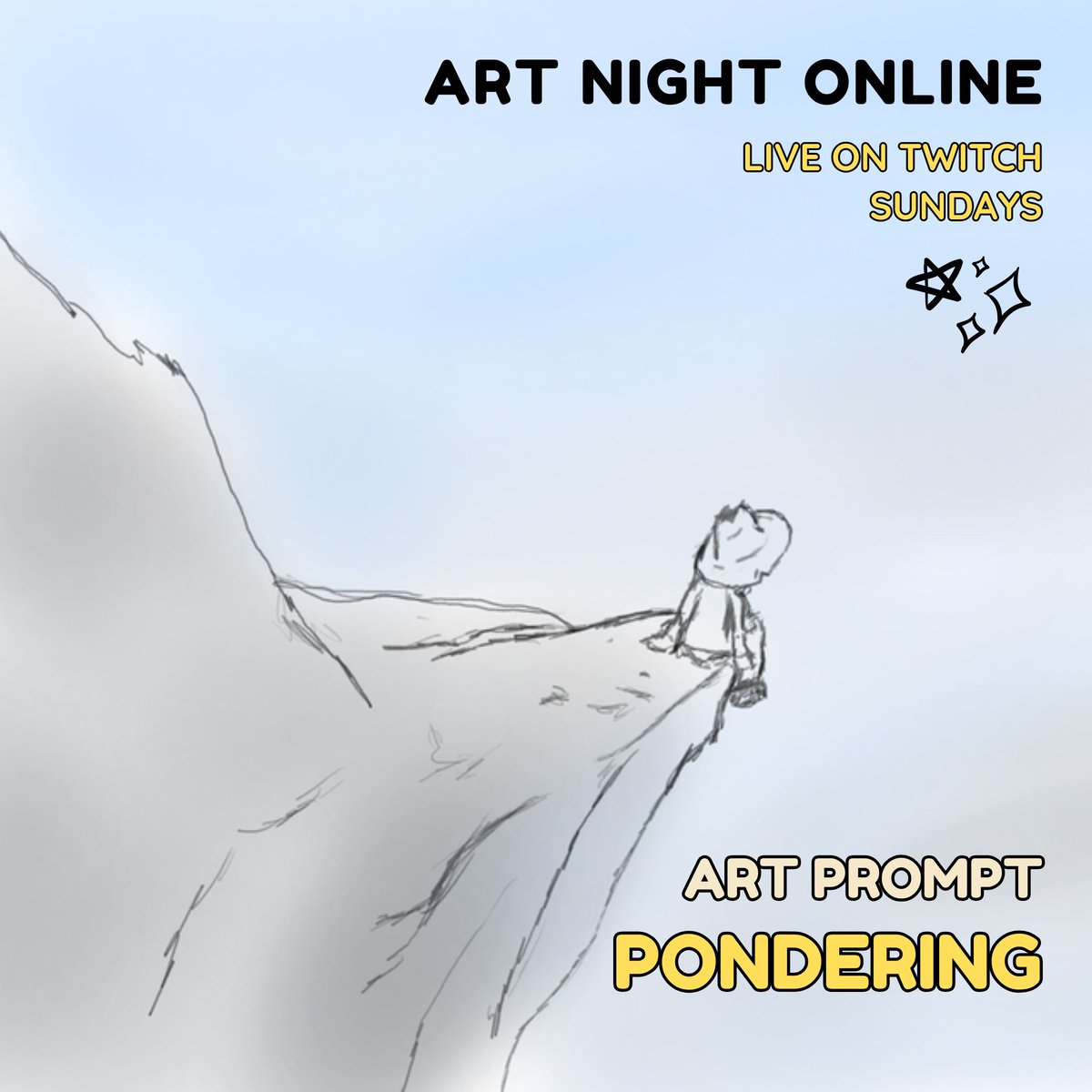 It's Sunday so we play #tunes and make #art! Join us on #Twitch NOW! Today your prompt is #Pondering! Art by the amazing Yazilliclick!

twitch.tv/danielleallard
.
#SundayVibes #twitchstreamer #twitchmusic #chill #togetherapart #stream #create #artnightonline