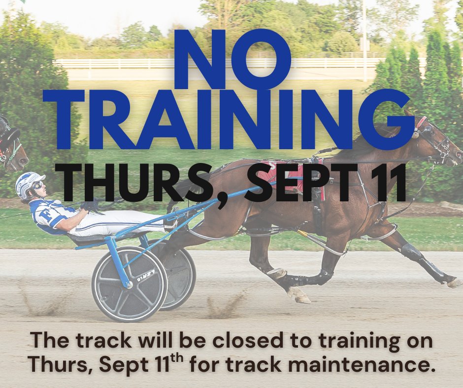 GrandRR's tweet image. NO TRAINING THURS, SEPT 11! The track will be closed due to maintenance.