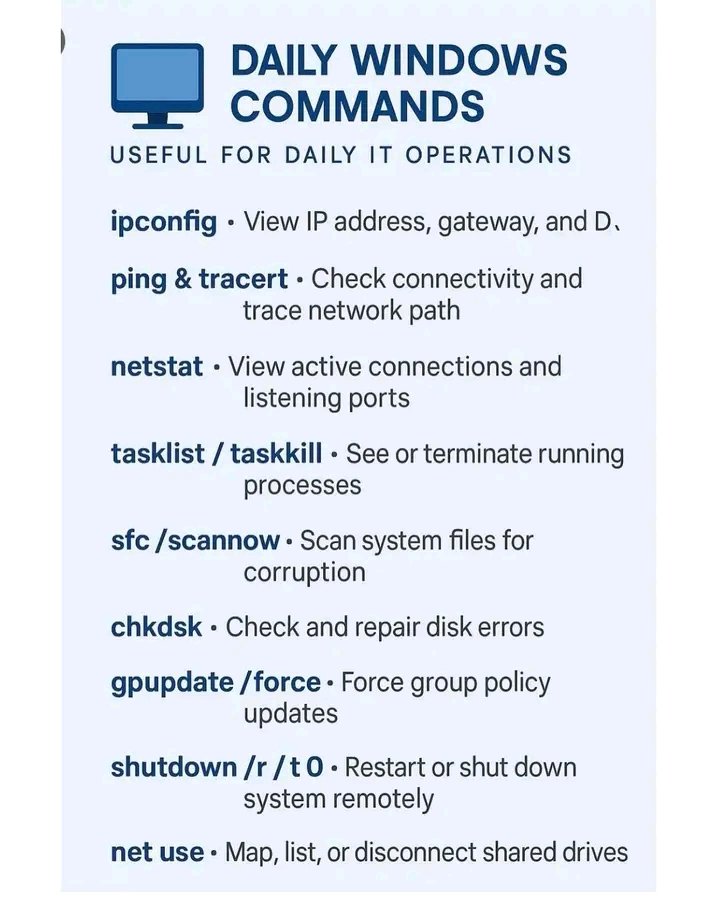 DAILY windows commands