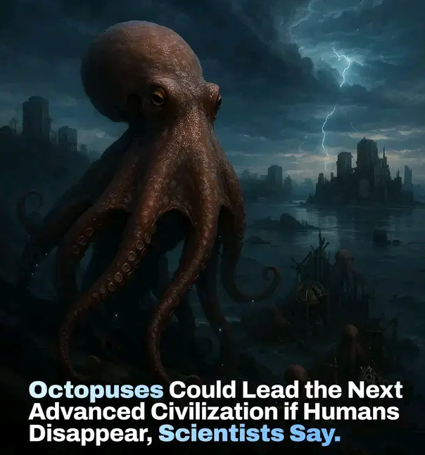 Rainmaker1973's tweet photo. If humans die out, octopuses already have the chops to build the next civilization, scientist claims.

Source: biologist Tim Coulson, Ph.D., who researches ecology and evolution at the University of Oxford. https://t.co/DMSAKPdEdO