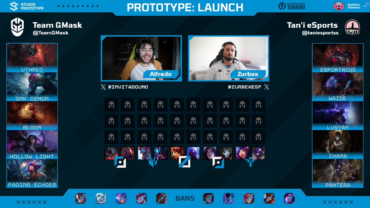 STUDIO PROTOTYPE (@prodprototype) on Twitter photo Tenemos PRIMERA COMPOSICIÓN de la GRAN FINAL!!!
<a href="/TeamGMask/">Team GMask</a> empieza fuerte contra un <a href="/taniesportss/">Tan'i (単位) eSports</a> que sorprende con una REK'SAI
<a href="/ZurbexESP/">Oscar 'Zurbex' Flores</a> 🎙️
<a href="/Invitadouno/">Alfredo</a> 🎙️
#PROTOTYPELAUNCH Tenemos PRIMERA COMPOSICIÓN de la GRAN FINAL!!!
<a href="/TeamGMask/">Team GMask</a> empieza fuerte contra un <a href="/taniesportss/">Tan'i (単位) eSports</a> que sorprende con una REK'SAI
<a href="/ZurbexESP/">Oscar 'Zurbex' Flores</a> 🎙️
<a href="/Invitadouno/">Alfredo</a> 🎙️
#PROTOTYPELAUNCH