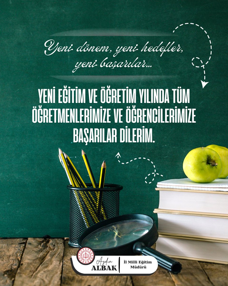 Osmaniye İl Millî Eğitim Müdürlüğü (@osmaniyeilmem) on Twitter photo 📚🔔 2025-2026 Eğitim Öğretim Yılı Başladı!
Türkiye Yüzyılı vizyonu ve Maarif Modeli ışığında, öğrencilerimizi geleceğe en iyi şekilde hazırlamak için yeni döneme başlıyoruz.
Tüm öğrencilerimize, öğretmenlerimize ve velilerimize başarılı ve hayırlı bir yıl diliyoruz. 🌟 📚🔔 2025-2026 Eğitim Öğretim Yılı Başladı!
Türkiye Yüzyılı vizyonu ve Maarif Modeli ışığında, öğrencilerimizi geleceğe en iyi şekilde hazırlamak için yeni döneme başlıyoruz.
Tüm öğrencilerimize, öğretmenlerimize ve velilerimize başarılı ve hayırlı bir yıl diliyoruz. 🌟