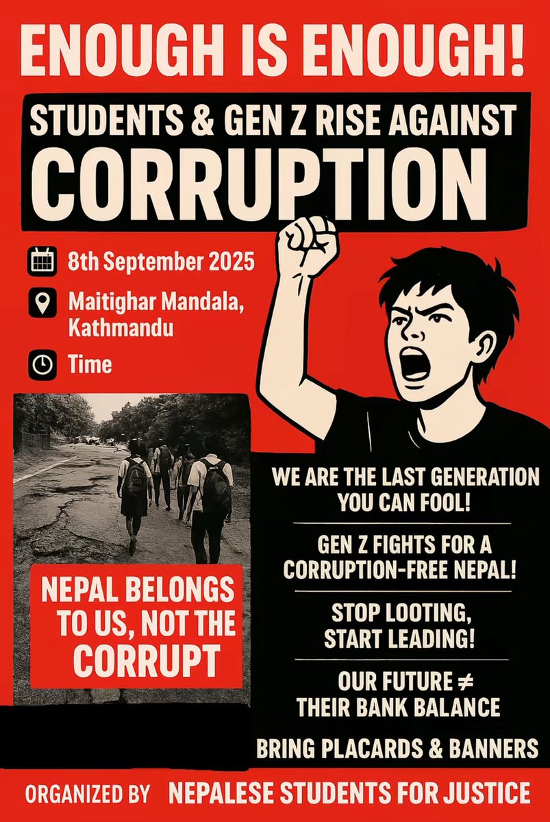 Solidarity for #Anticorruption movement in #Nepal by #GenZ !!
