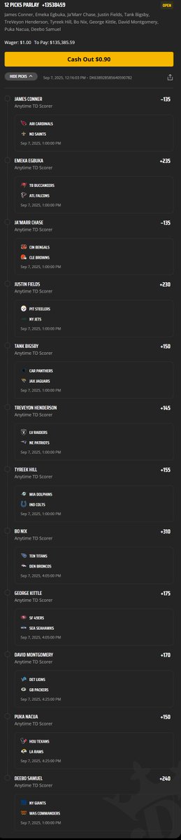 RodzillaSR's tweet image. My 1st weekend one TD scorer from every main slat game.