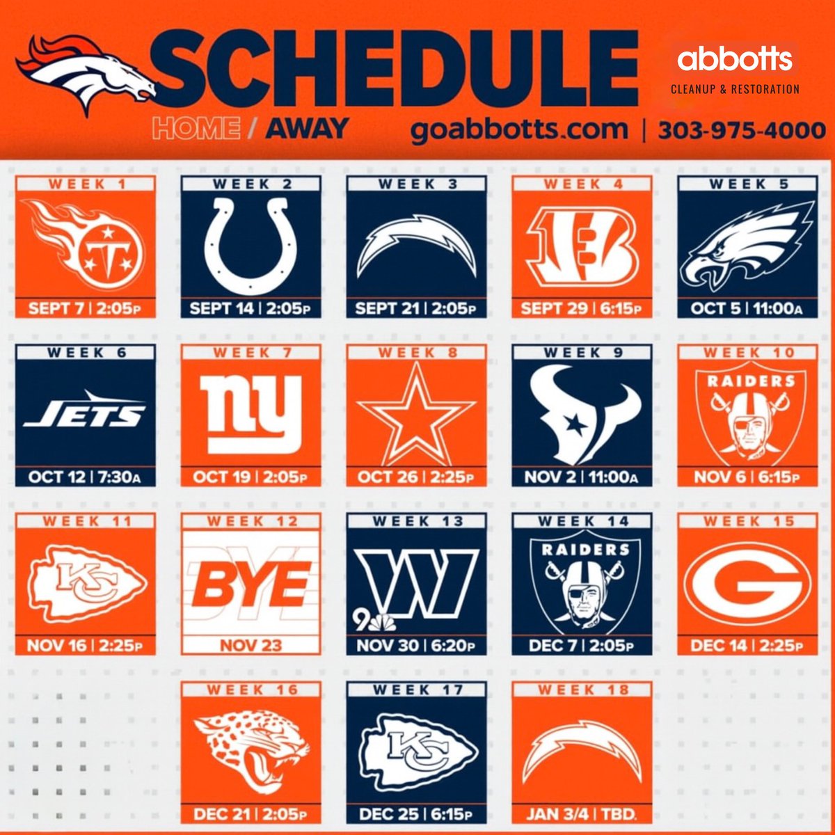 AbbottFireFlood's tweet image. 🏈 Game Day in Broncos Country! 🏈

📞 303-975-4000
🌐 goabbotts.com

#BroncosCountry #GoBroncos #GoAbbotts #HelpingPeopleAndPropertyRecover #PropertyRestoration