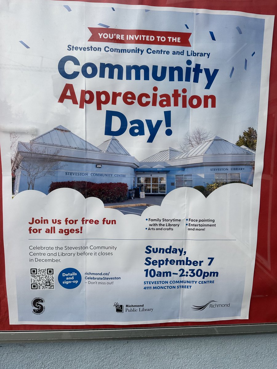 The Steveston Community Centre is open to the public today! Get a lasting memory!