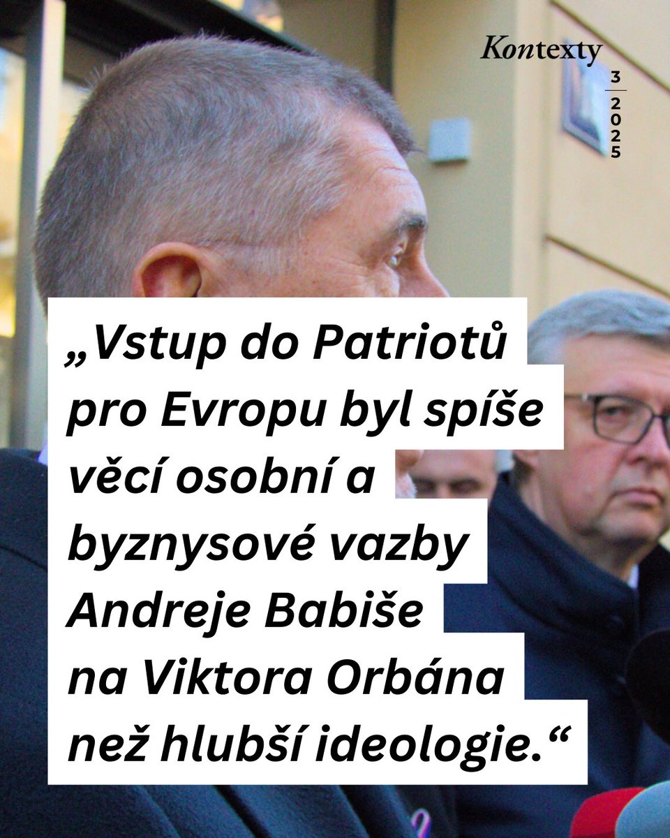 kontextycz's tweet photo. 🎯 Andrej Babiš a národní konzervatismus? 

Politolog @PetrSokol v Kontextech vysvětluje, proč je tato nálepka zavádějící a proč šéf ANO ve skutečnosti stojí úplně jinde.  📖 Přečtěte si více v aktuálním vydání Kontextů. https://t.co/WxqalQnj8l https://t.co/wxpmE1FZUn