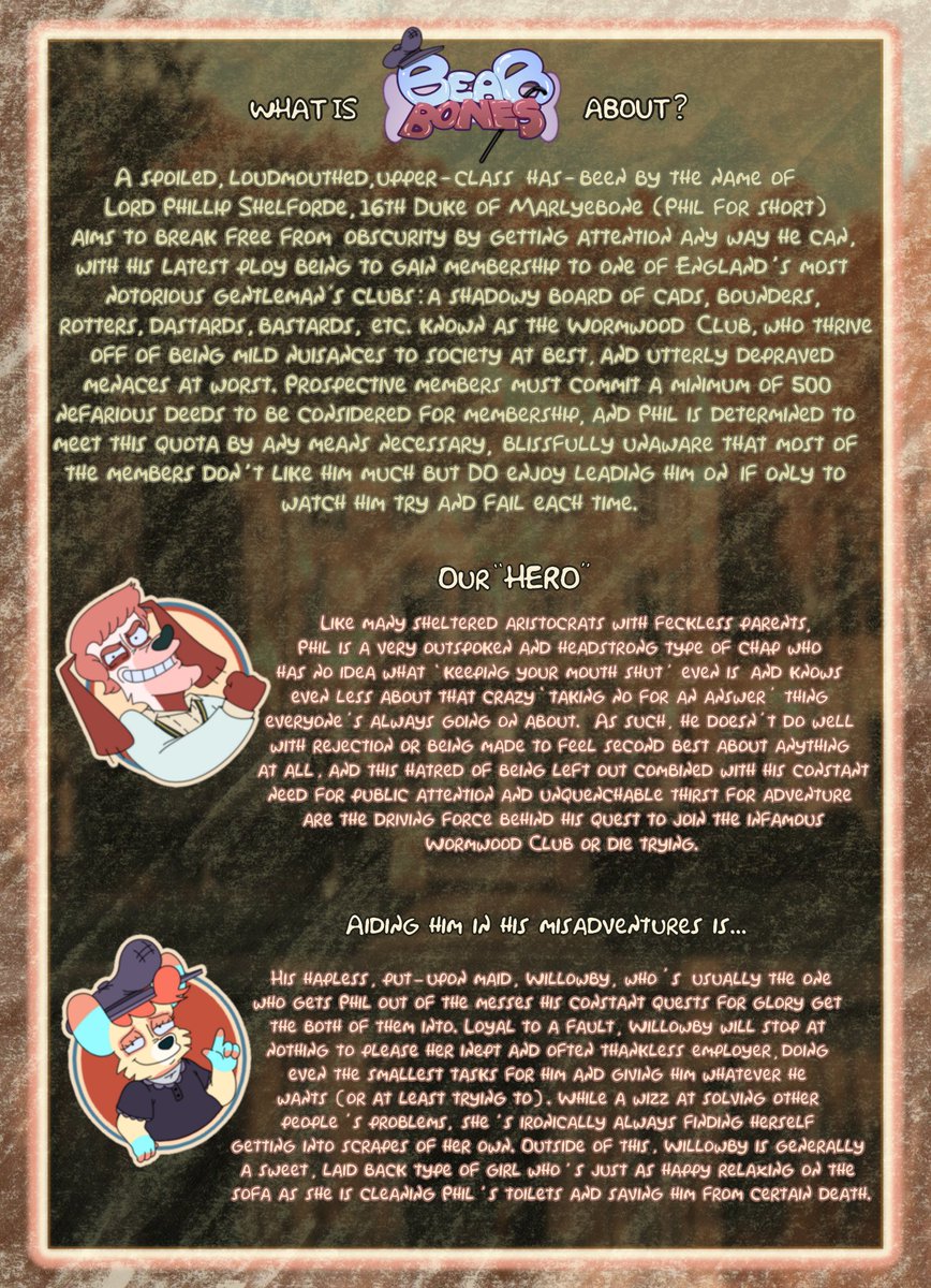 willowbybear's tweet photo. IDK if I'll ever actually have the time or patience to make BearBones into an actual show ever, but I figured I've made enough comics about these guys w/o explaining what their deal is, so here's a big olll' pitch bible + ongoing lore thread I'll add to from time to time!! 
(1/?) https://t.co/FxCQAs1UFQ