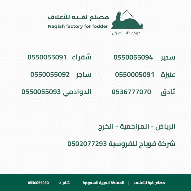 5Naqiah's tweet photo. يسر مراكز نقية للحبوب والأعلاف بتوفير نقية خيول في جميع مراكزها. 🐎🌱
 
 #شقراء
#ساجر
#الدوادمي
#سدير
#عنيزة
#ثادق
 #الرياض #المزاحمية #الخرج
#خيل #عليقة_خيل #مكعبات_خيل https://t.co/bUmQxxegN8