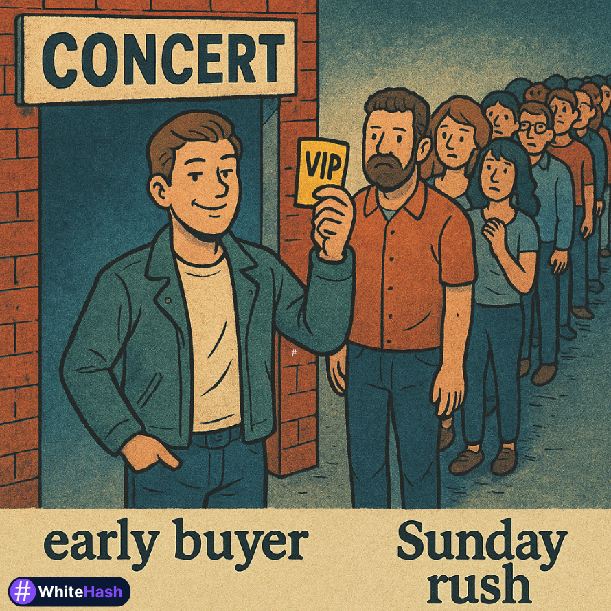 WhiteHashLotto's tweet photo. Early buyers = fewer tickets in the pool. Higher chances now vs Sunday rush. Secure yours → https://t.co/vCFJQSZlII https://t.co/wQRutvGWrr