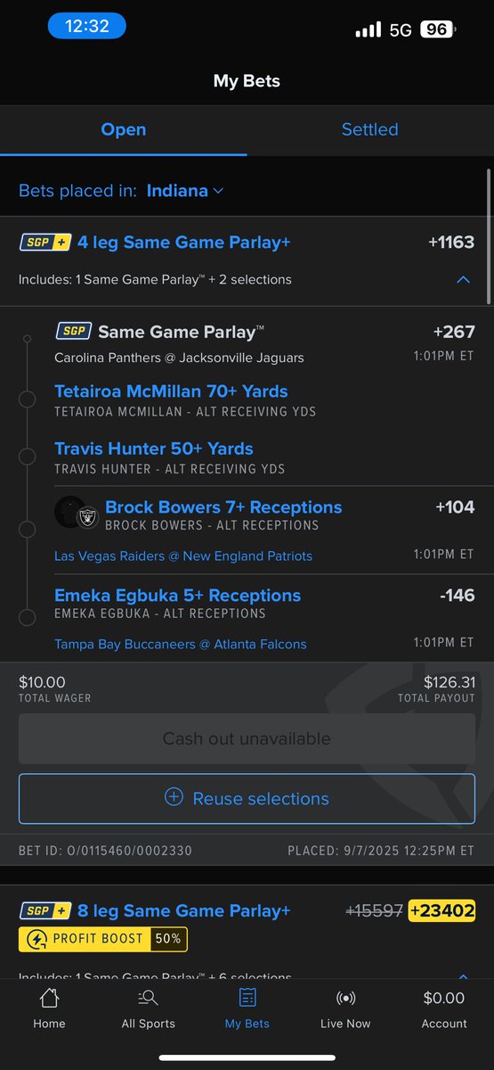 PPicks7's tweet photo. NFL Sunday Week 1 

Straight bets 

- Tyler Warren 40+ yds (1 u) 
- Achane o4.5 rec (1 u) 
- Njoku o5.5 rec (1 u) 

Parlays https://t.co/lQJI1sTwcJ