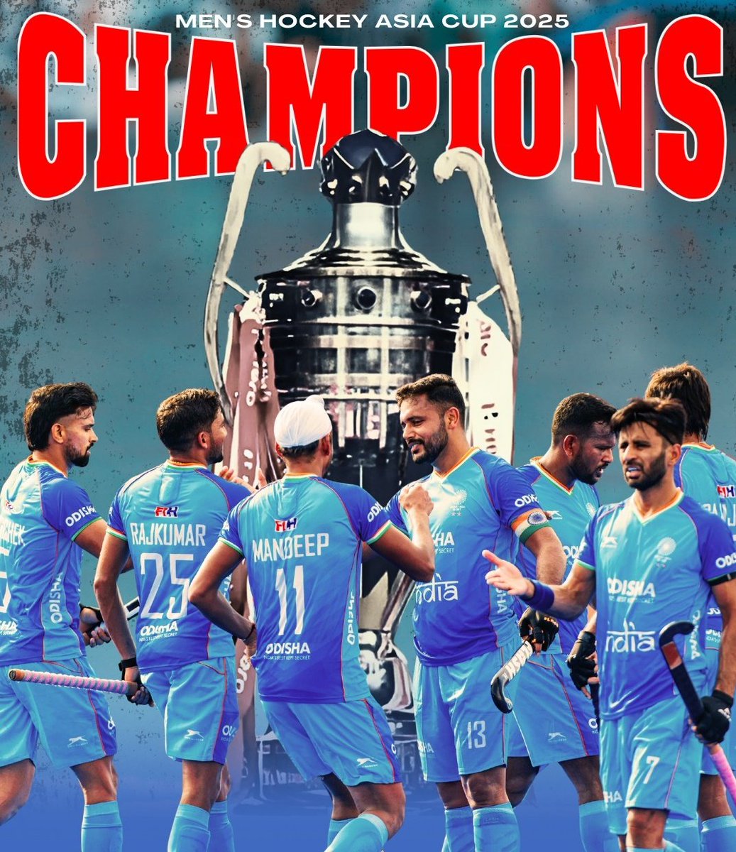 भारतीय पुरुष हॉकी टीम ने हॉकी एशिया कप 2025 में कोरिया को 4-1 से हराकर शानदार जीत दर्ज की। यह मैच टीम की कड़ी मेहनत, उत्कृष्ट टीमवर्क और खेल प्रतिभा का परिचायक था। इस ऐतिहासिक जीत के साथ भारत ने खिताबी दावेदारी को मजबूत किया और देशवासियों को गर्व का पल दिया।
#hockeyasiacup2025