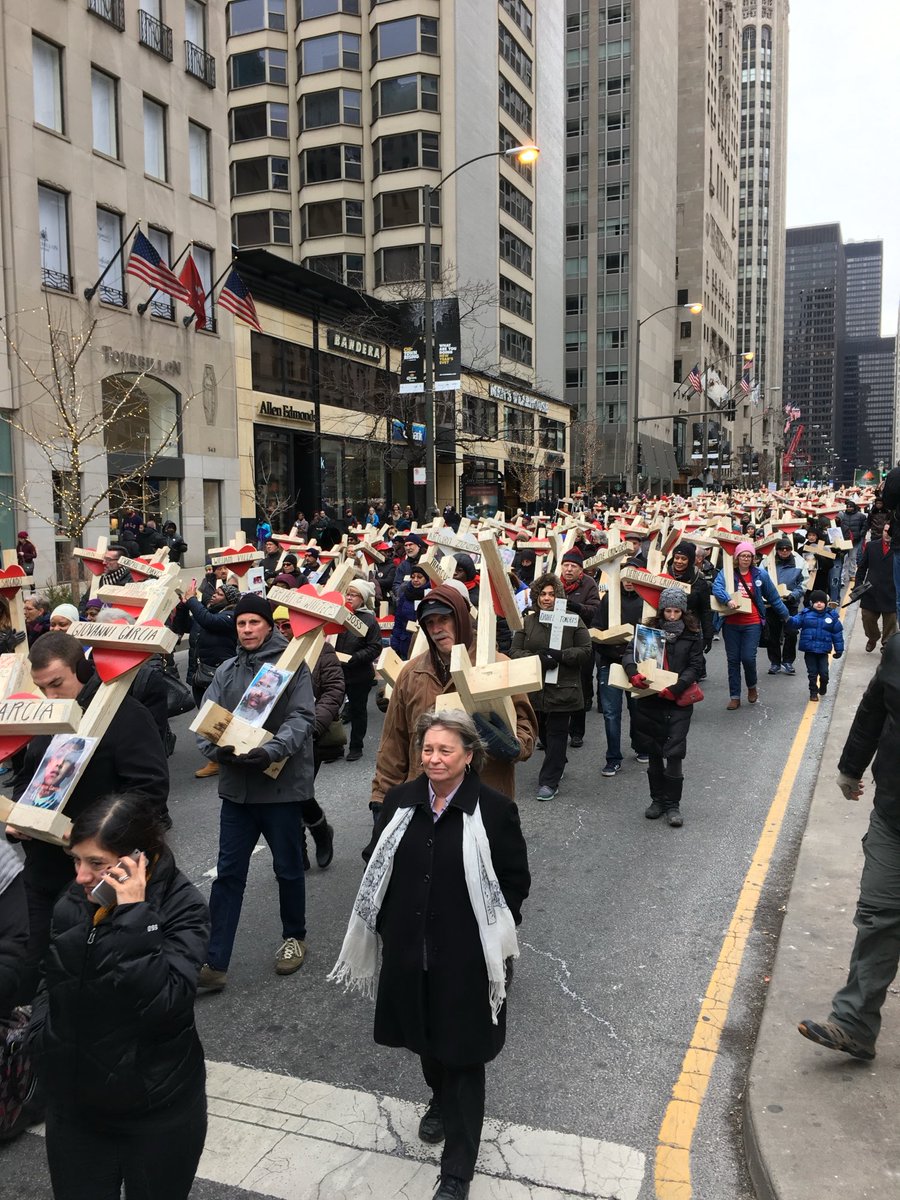 December 31st, 2016….here is what the streets of Chicago looked like.  Family members and friends carrying crosses in memory of loved ones killed by violence.  9 years later…..their blood and that of thousands of others cries out for justice.