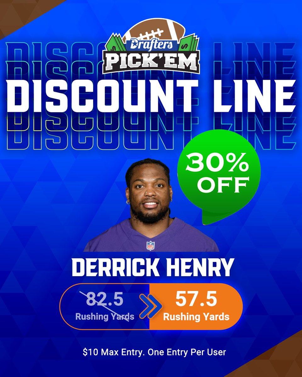 NFL Sunday Week 1 Discount Line 🏈

Derrick Henry 82.5 ➡️ 57.5 Rushing Yards 🎁

Kickoff The Season With A 100x BANG💰