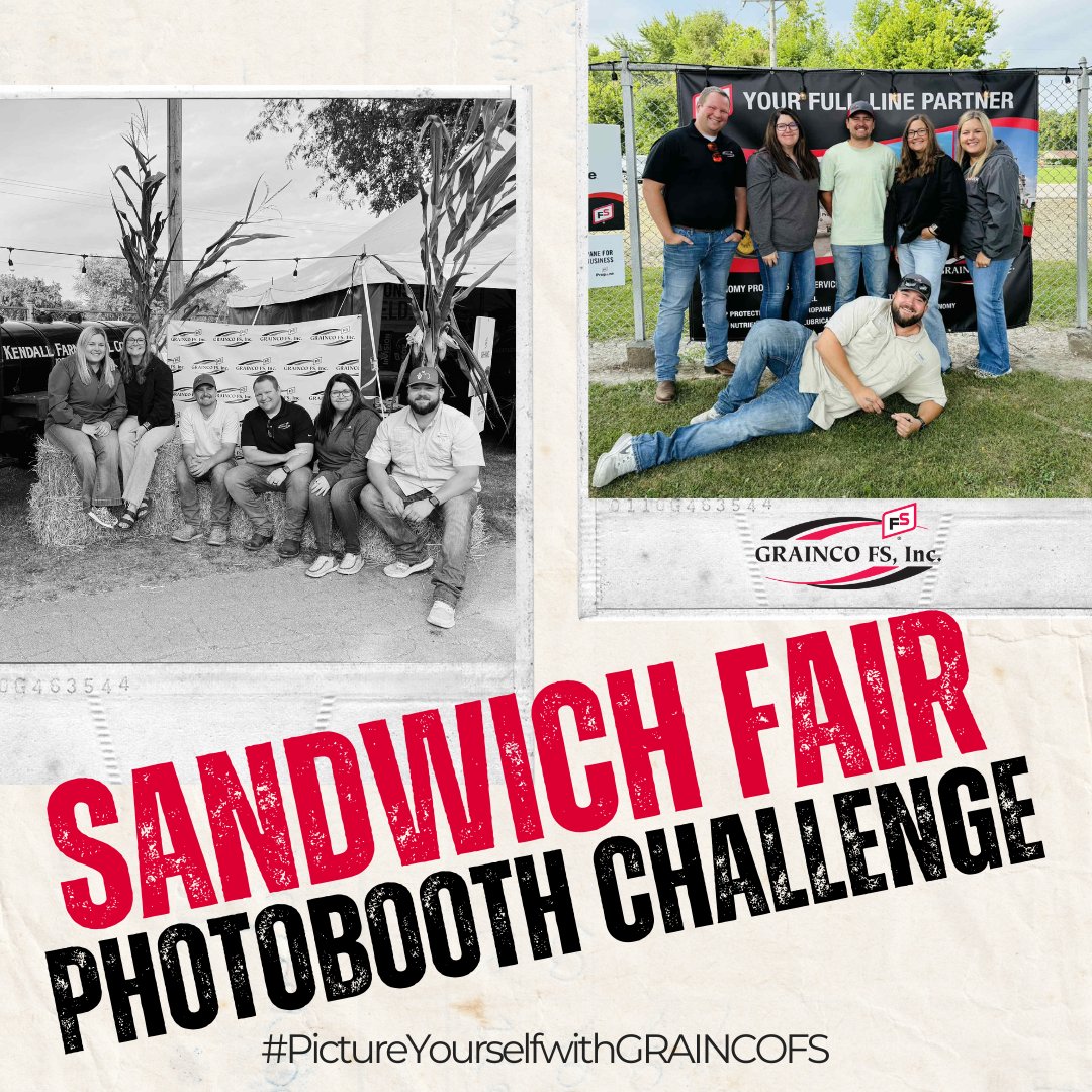 📸 Last chance for fair fun!

Snap a pic at our booth (Gate 4) &amp; SAVE it—tomorrow you can drop it in our contest post for a shot at prizes ($100 account credit or a GRAINCO FS ENGEL cooler).

Winners announced Sept. 9!

#SandwichFair2025 #PictureYourselfWithFS