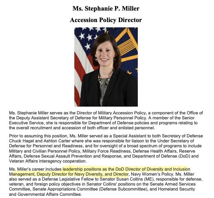 Libs of TikTok (@libsoftiktok) on Twitter photo Why does Stephanie Miller, DEI Director and lgbtq pride obsessed woman have a TOP position at the Department of War???
Please look into this 🙏🏻 <a href="/SecWar/">Secretary of War Pete Hegseth</a> Why does Stephanie Miller, DEI Director and lgbtq pride obsessed woman have a TOP position at the Department of War???
Please look into this 🙏🏻 <a href="/SecWar/">Secretary of War Pete Hegseth</a>