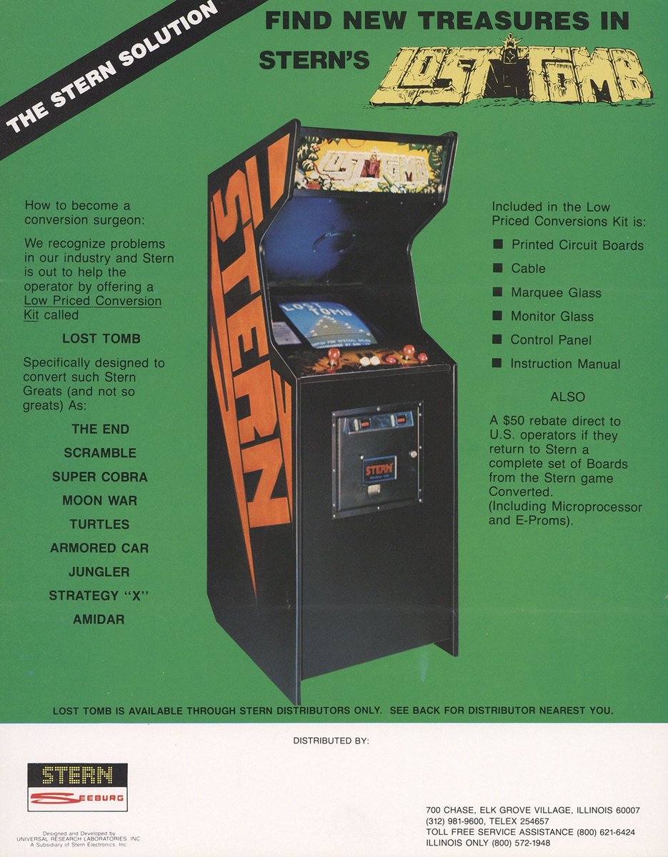 Today's #AFOTD #242 is Lost Tomb released by Stern Electronics in 1982. This is a twin stick shooting game where you explore an ancient pyramid. Lock and load mate ! #Arcade #Gaming #RetroGaming #VideoGames #GamersUnite