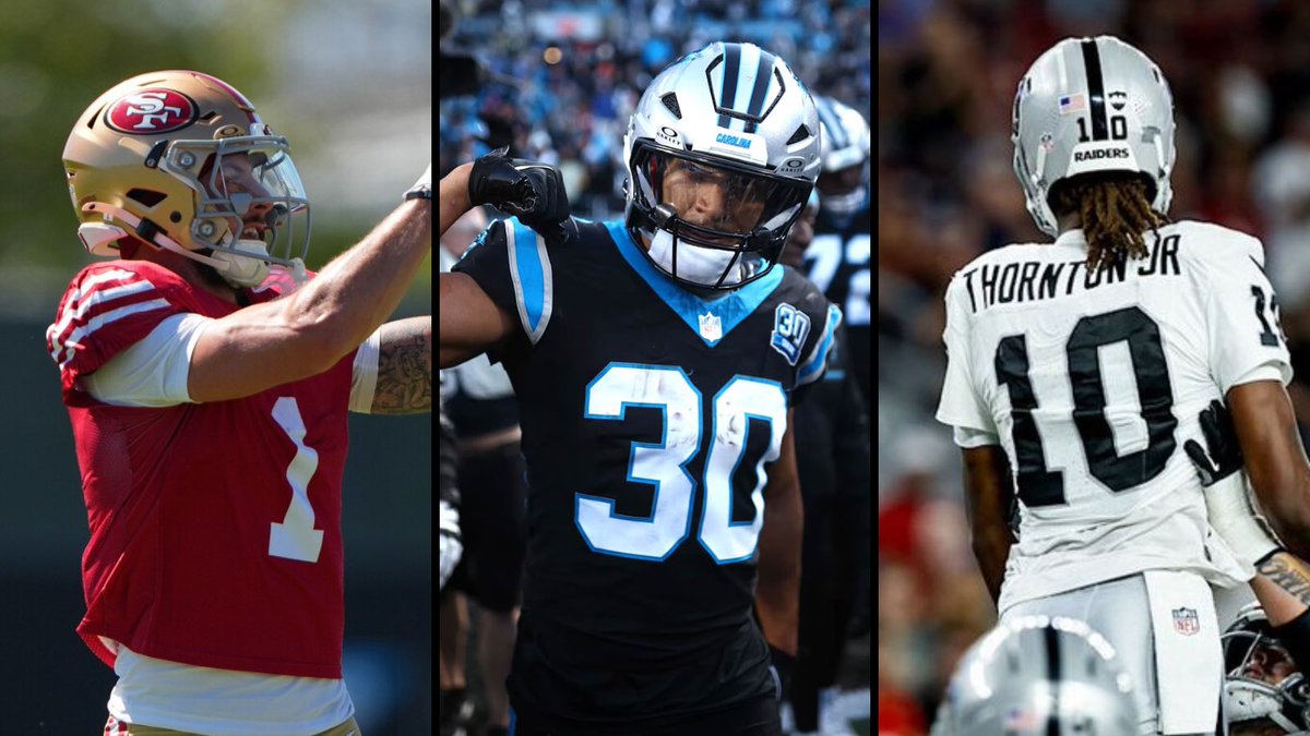 PropBetScience's tweet image. 🏈 NFL Week 1 Full Card 🏈

Ricky Pearsall Over 3.5 Receptions 
Chuba Hubbard Over 14.5 Rush Attempts 
Dont’e Thornton Over 24.5 Receiving Yards

Week 1. Let’s cash. 💪🏾