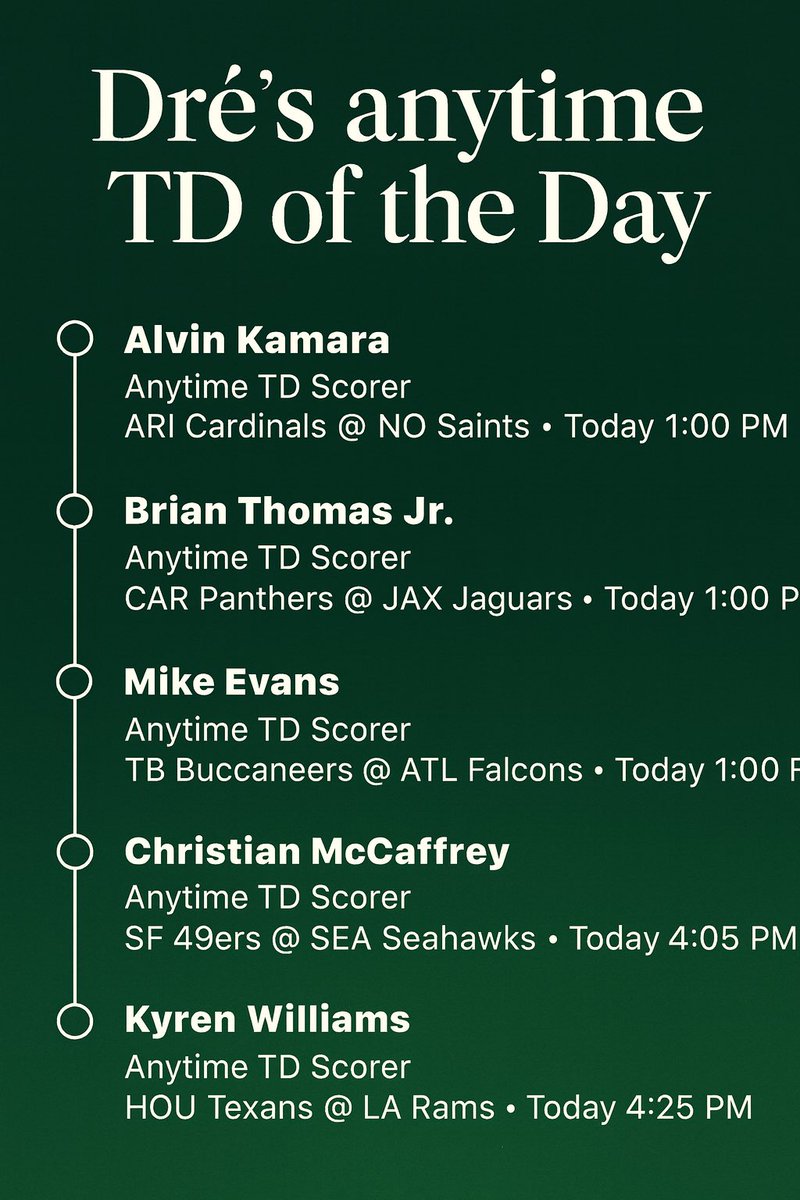 parlaysoflife's tweet photo. @drizzy26_DFS plays for the day so far hurry to get them in #roadto1million #NFL #Sportsbetting #parlaysoflife https://t.co/tzIegwUq0b