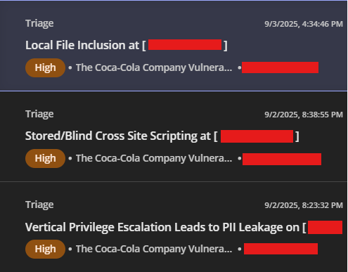 Just Reported these bugs on a single asset a few days ago.
- LFI
- Stored/Blind XSS
- Vertical Privilege Escalation (BAC)

Tip - Always Look For JS Files they might reveal paths/API Calls (Unauthorized🙃).

#BugBounty #bugbountytips