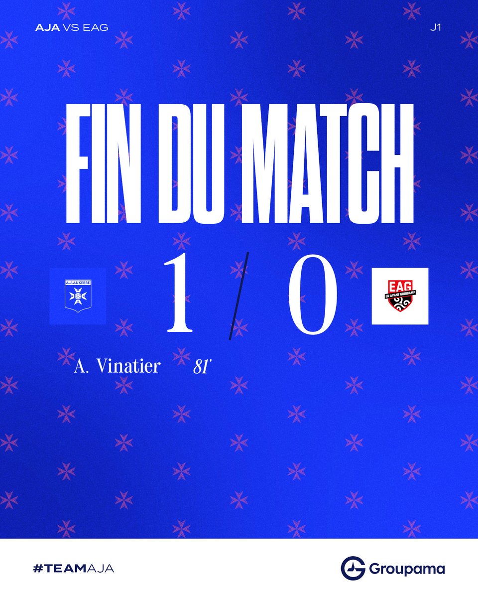 🔚 𝑯𝑰𝑺𝑻𝑶𝑹𝑰𝑸𝑼𝑬

Nos Auxerroises remportent la première victoire de l’AJA en <a href="/SecondeLigue/">Seconde Ligue</a> face aux guingampaises, pensionnaires d’<a href="/ArkemaPL/">Arkema Première Ligue</a> la saison passée !! 😍💙🤍

𝑩𝒓𝒂𝒗𝒐 𝒍𝒆𝒔 𝒇𝒊𝒍𝒍𝒆𝒔 !! 👏

#TeamAJA #AJAEAG