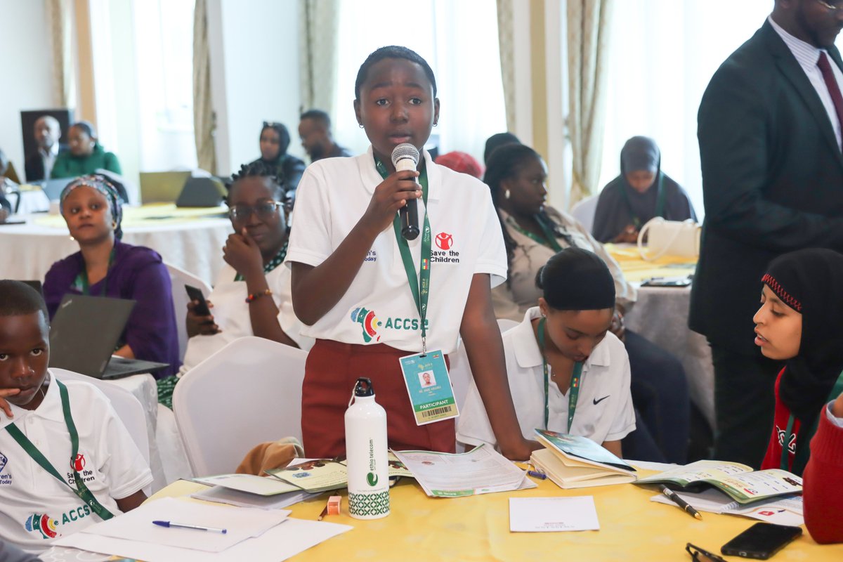 Children from #Rwanda joined others across Africa to develop their African Children’s Climate Declaration at the #AfricaChildrenClimateSummit in Addis Ababa, Children and youth of Africa demand urgent and inclusive #ClimateAction that protects their rights, schools &amp; futures.