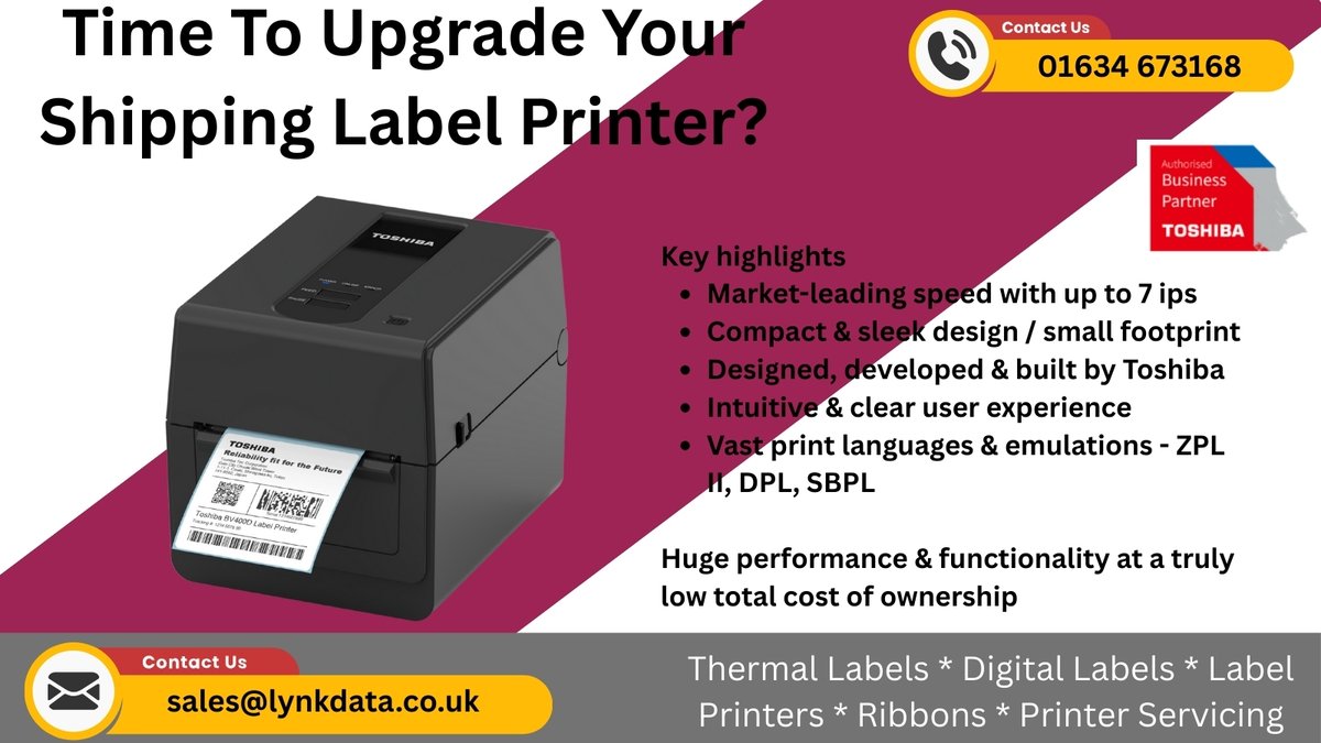 🔥 Busy dispatch? No problem.

The Toshiba Tec BV420D keeps up with demand – delivering fast, reliable direct thermal labels when you need them most.

#ShippingMadeEasy #ThermalPrinting #UKBusiness