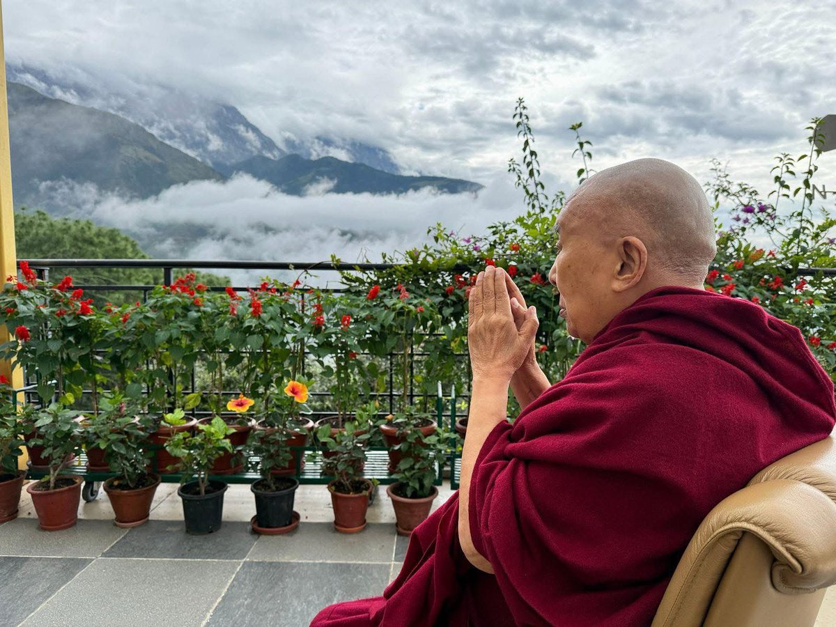 On the morning of the full moon, 7th September 2025, His Holiness the 14th Dalai Lama sits in silent grace, offering prayers for all sentient beings from the rooftop of his peaceful residence in Dharamshala, Himachal Pradesh, India. 

Photo Courtesy: Ven. Tenzin Jamphel | Office